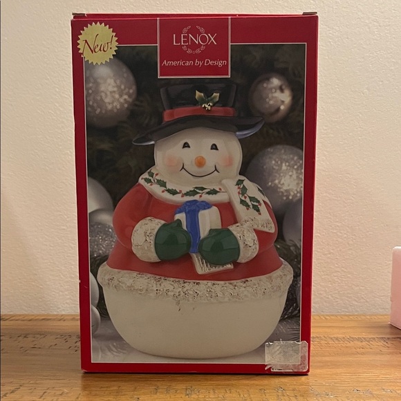 Lenox Other - LENOX AMERICAN BY DESIGN HOLIDAY SNOWMAN 9" COOKIE JAR NIB